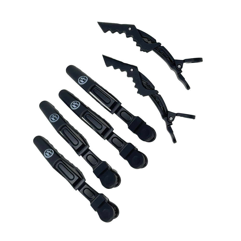 Rolda - Alligator Barber Hair Clips | 6-pack, Carbon-Fiber