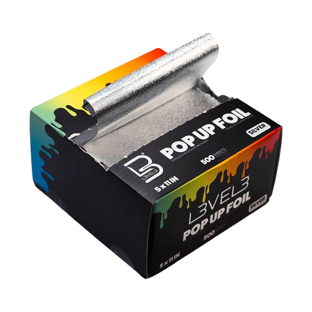 Level 3 - Pop Up Foil - Effortless Hair Coloring - Secure Grip - 5" x 10.75" - 500 Aluminum Sheets