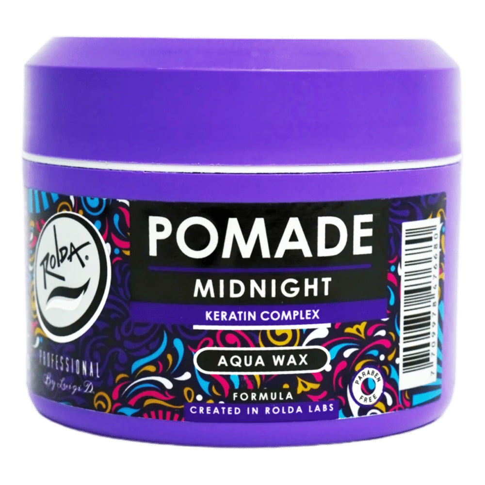 Rolda - Midnight Hair Pomade | Water Based Formula, Medium Hold